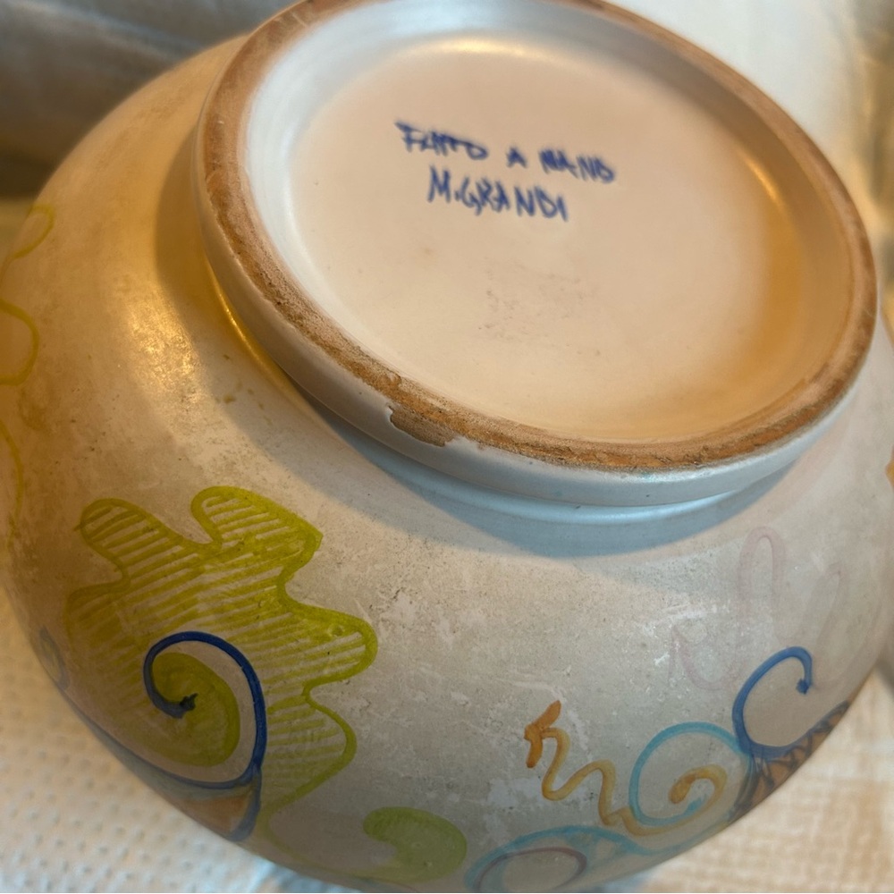 VTG Ceramic Italy Monica Grande Handcrafted Ceramic Art Jar Multicolor Abstract - Picture 8 of 8